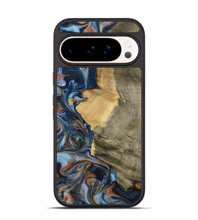 Pixel 9 Wood Phone Case - Mikael (Teal & Gold, 792402)