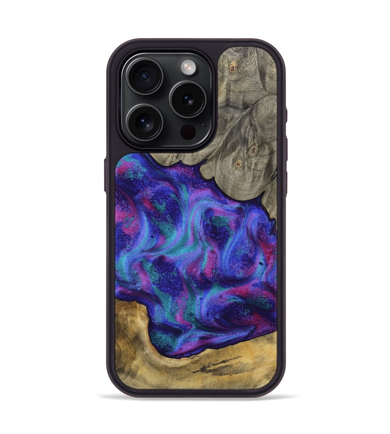 iPhone 15 Pro Wood Phone Case - Cherry (Purple, 792405)