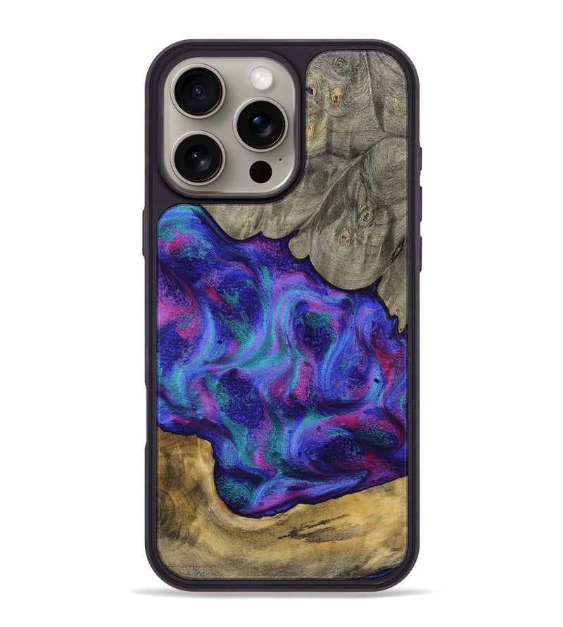 iPhone 16 Pro Max Wood Phone Case - Cherry (Purple, 792405)