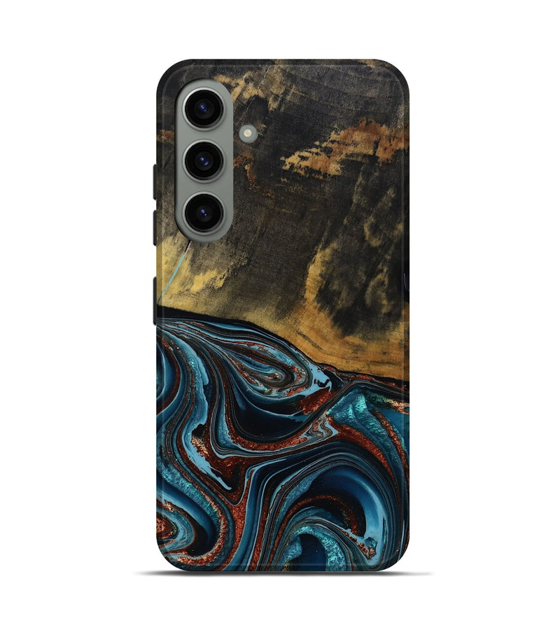 Galaxy S24 Wood Live Edge Phone Case - Kaylynn (Teal & Gold, 792502)