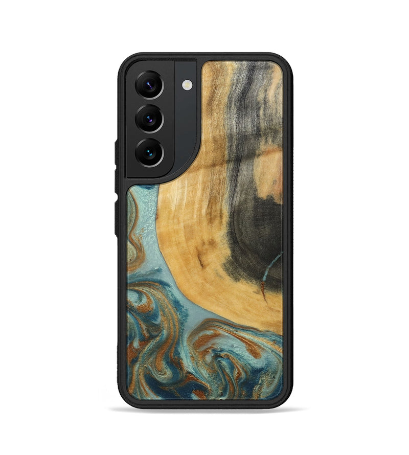 Galaxy S22 Wood Phone Case - Miranda (Teal & Gold, 792534)