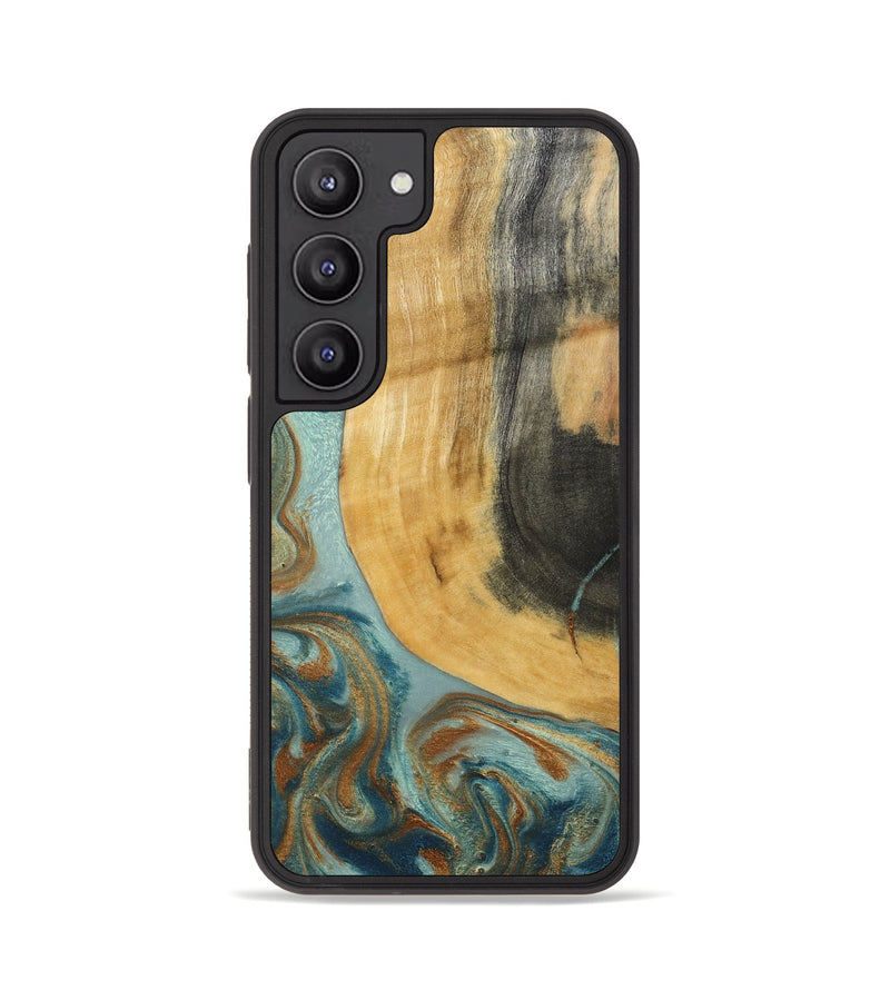 Galaxy S23 Wood Phone Case - Miranda (Teal & Gold, 792534)