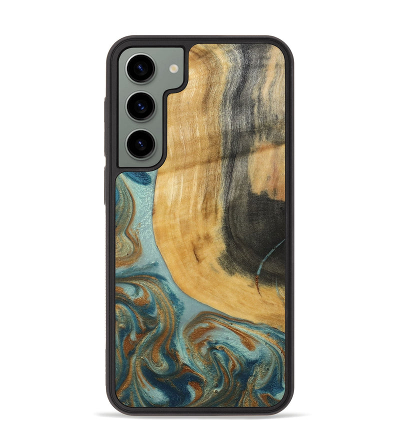 Galaxy S23 Plus Wood Phone Case - Miranda (Teal & Gold, 792534)
