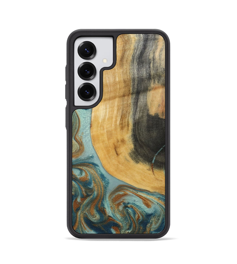 Galaxy S25 Wood Phone Case - Miranda (Teal & Gold, 792534)