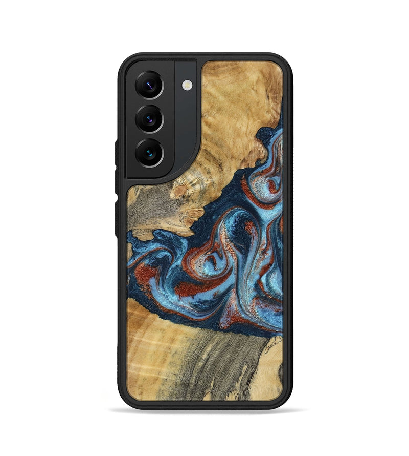 Galaxy S22 Wood Phone Case - Nikia (Teal & Gold, 792536)
