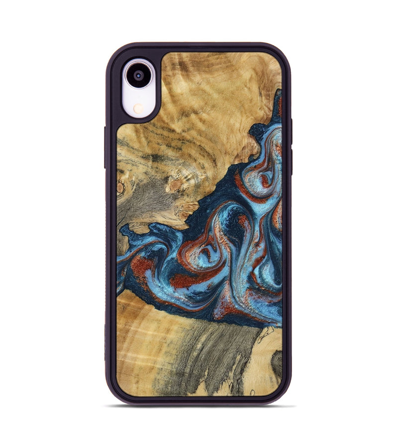 iPhone Xr Wood Phone Case - Nikia (Teal & Gold, 792536)