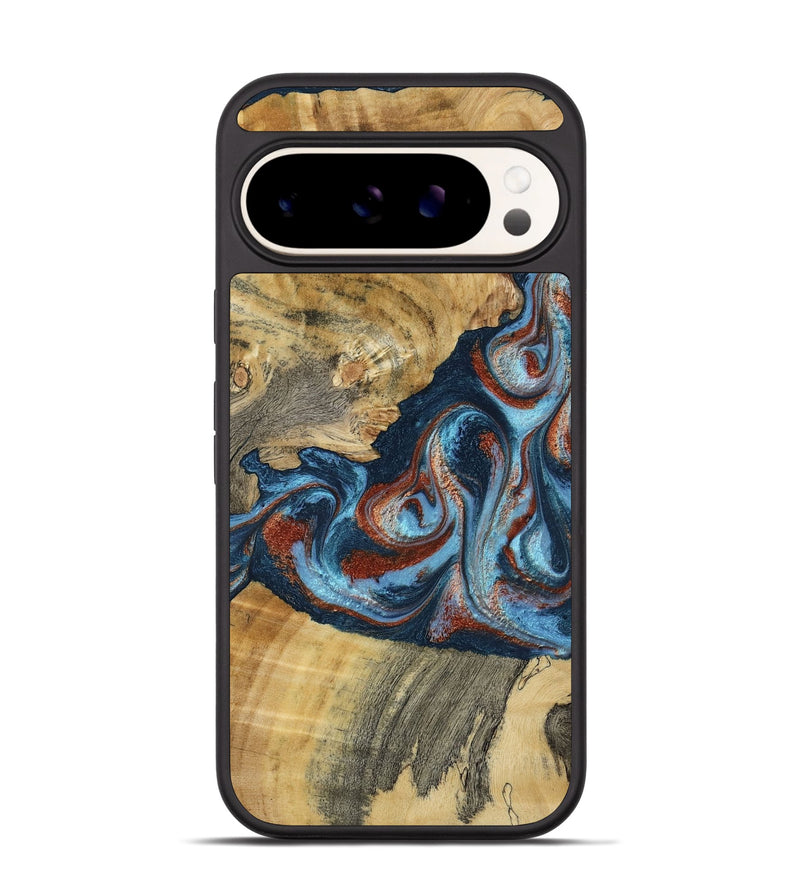 Pixel 9 Pro Wood Phone Case - Nikia (Teal & Gold, 792536)