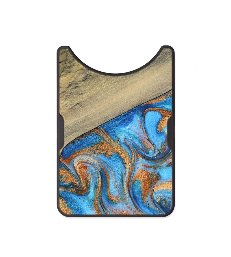 Alloy Wood Wallet - Alberta (Teal & Gold, 792538)