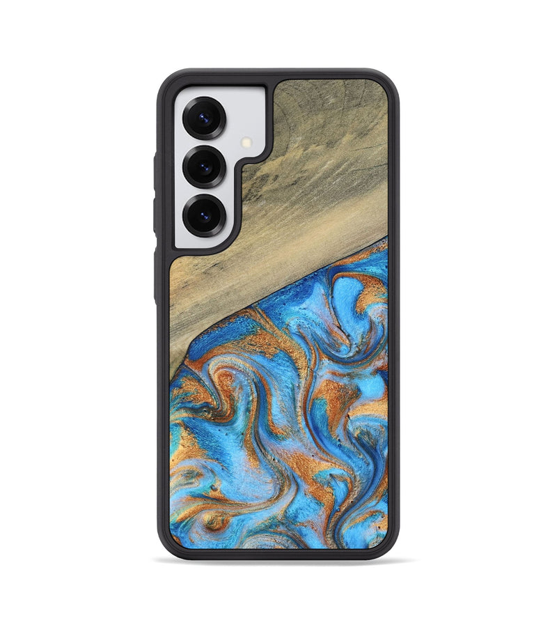 Galaxy S25 Wood Phone Case - Alberta (Teal & Gold, 792538)