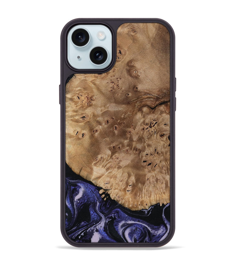 iPhone 15 Plus Wood Phone Case - Adriana (Purple, 792541)