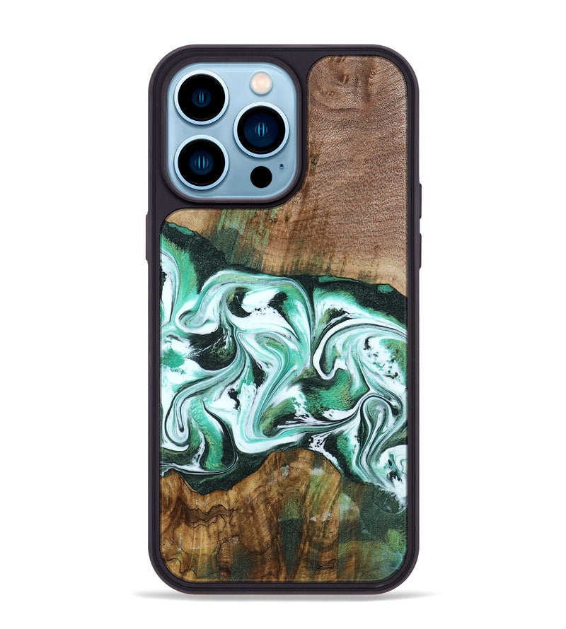 iPhone 14 Pro Max Wood Phone Case - Haskell (Green, 792556)