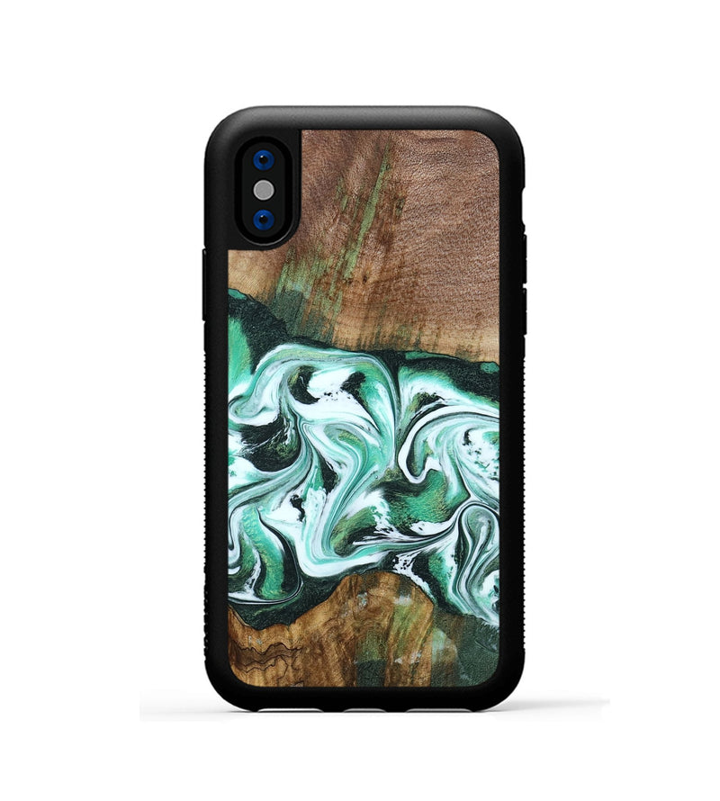 iPhone Xs Wood Phone Case - Haskell (Green, 792556)