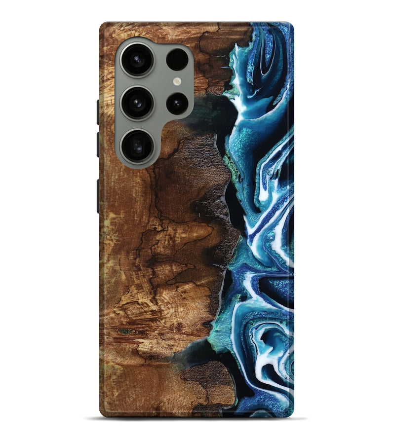Galaxy S24 Ultra Wood Live Edge Phone Case - Juliet (Blue, 792603)