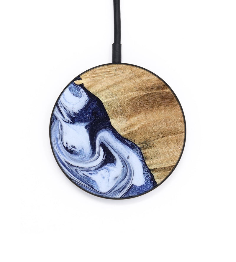 Circle Wood Wireless Charger - Ivan (Blue, 792758)