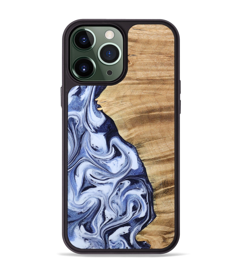 iPhone 13 Pro Max Wood Phone Case - Ivan (Blue, 792758)