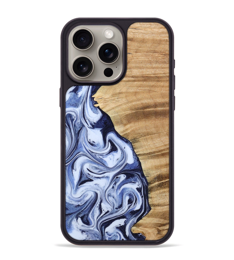 iPhone 15 Pro Max Wood Phone Case - Ivan (Blue, 792758)