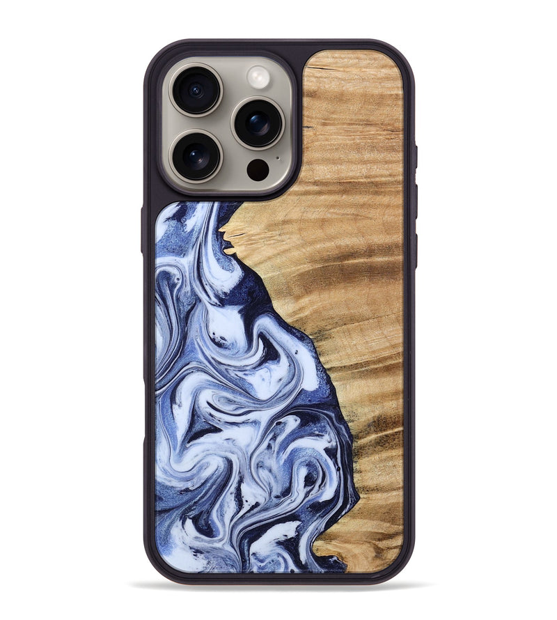 iPhone 16 Pro Max Wood Phone Case - Ivan (Blue, 792758)