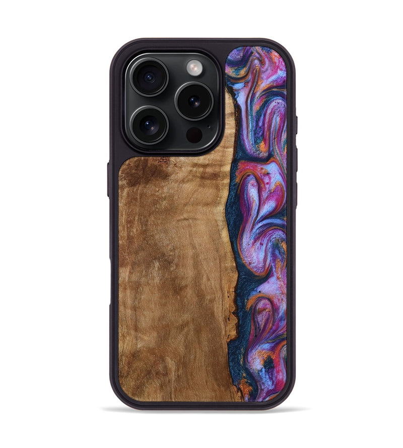 iPhone 16 Pro Wood Phone Case - Zelma (Blue, 792759)