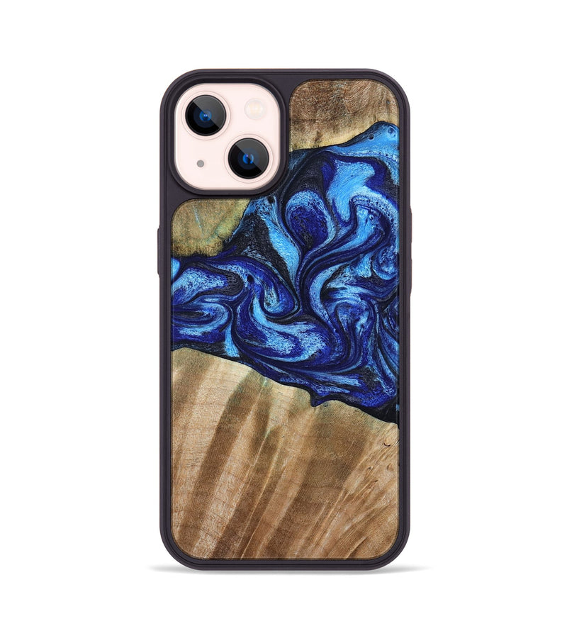 iPhone 14 Wood Phone Case - Evan (Blue, 792764)