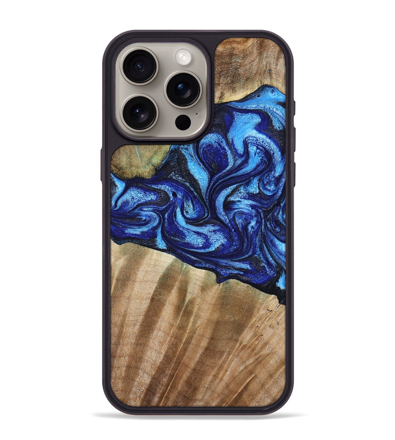 iPhone 15 Pro Max Wood Phone Case - Evan (Blue, 792764)