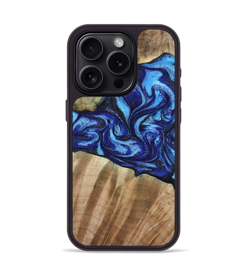 iPhone 15 Pro Wood Phone Case - Evan (Blue, 792764)