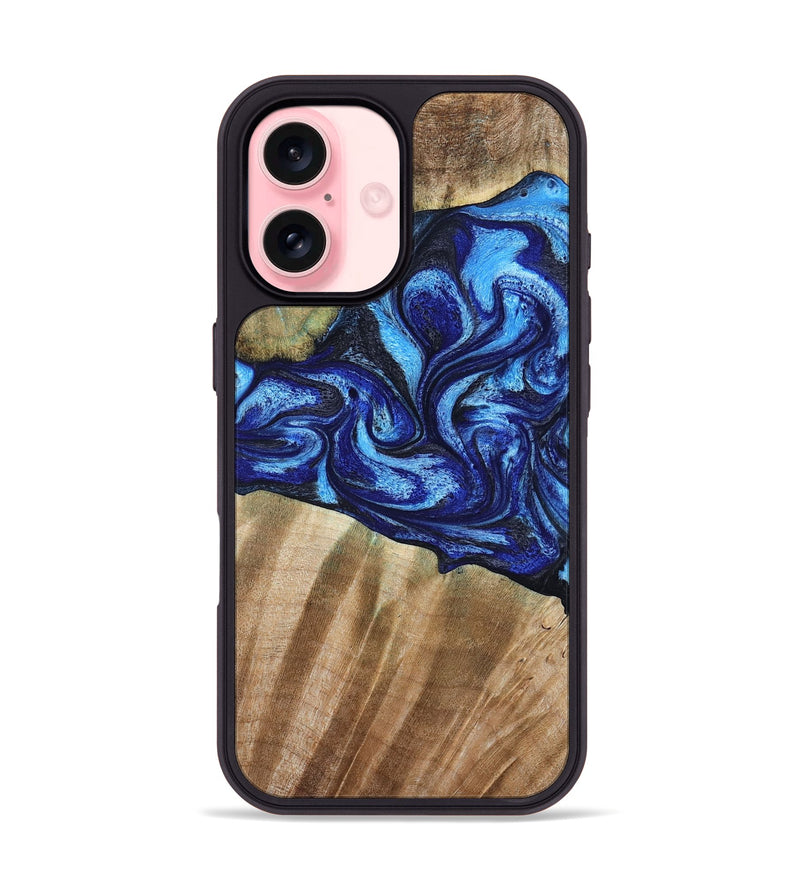iPhone 16 Wood Phone Case - Evan (Blue, 792764)