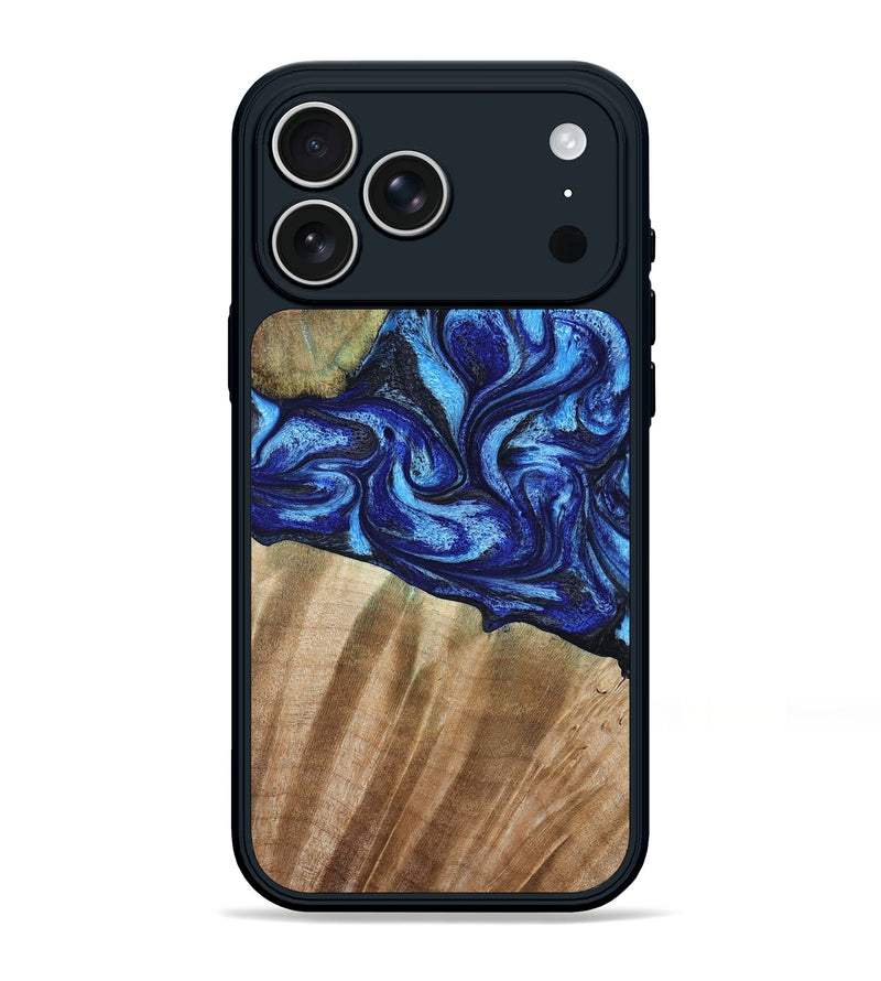 iPhone 17 Pro Max Wood Phone Case - Evan (Blue, 792764)