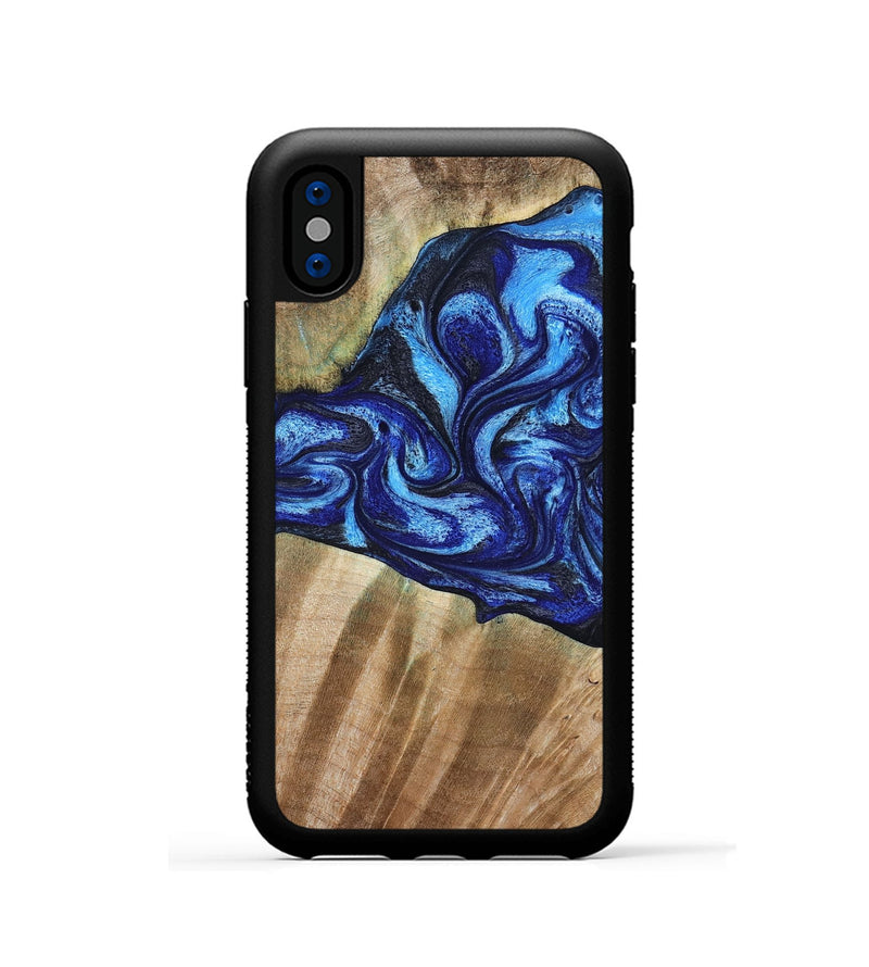 iPhone Xs Wood Phone Case - Evan (Blue, 792764)