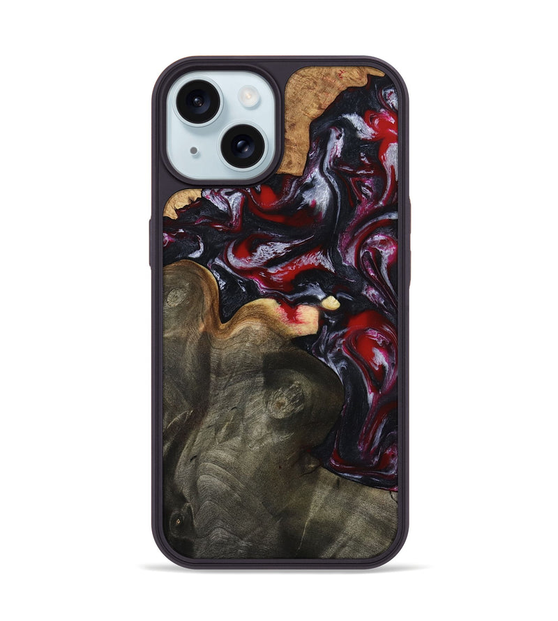 iPhone 15 Wood Phone Case - Brittny (Red, 792800)