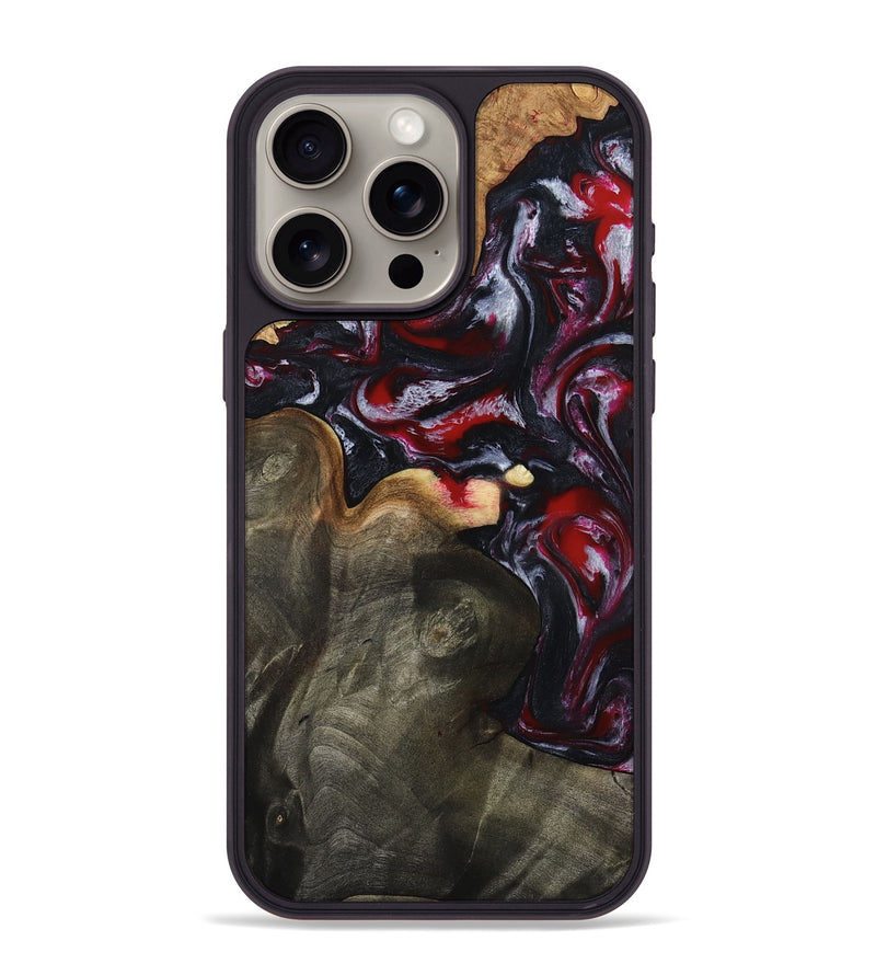 iPhone 15 Pro Max Wood Phone Case - Brittny (Red, 792800)