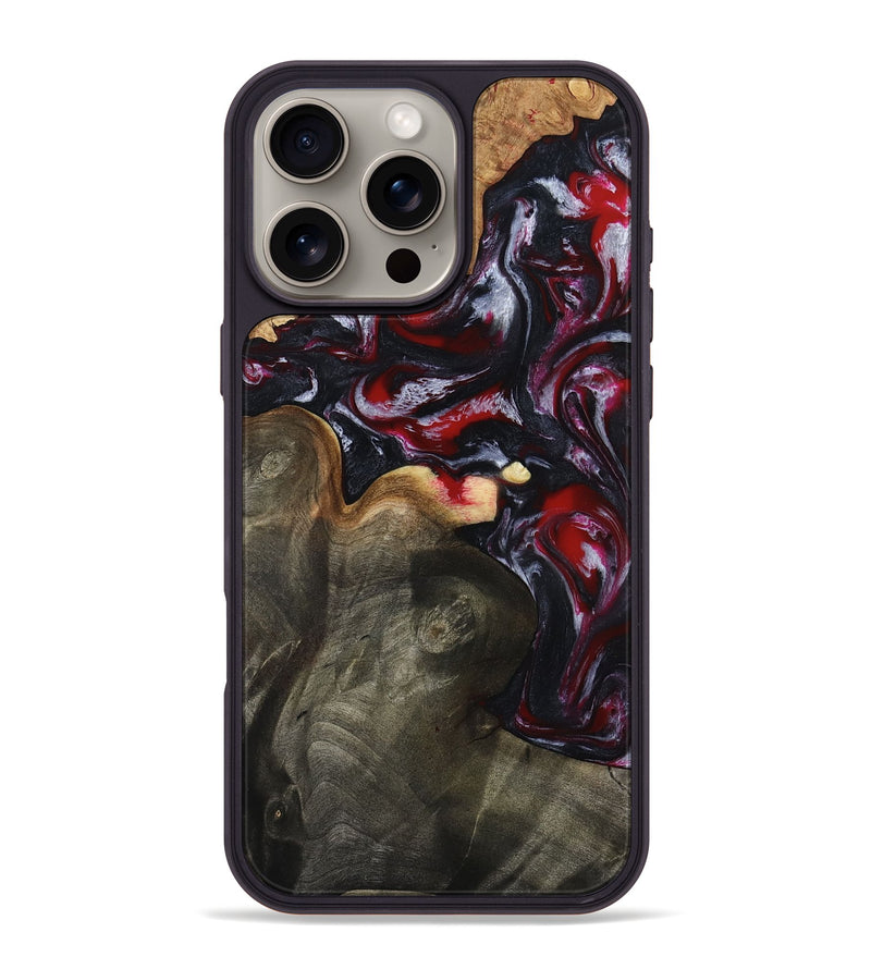 iPhone 16 Pro Max Wood Phone Case - Brittny (Red, 792800)