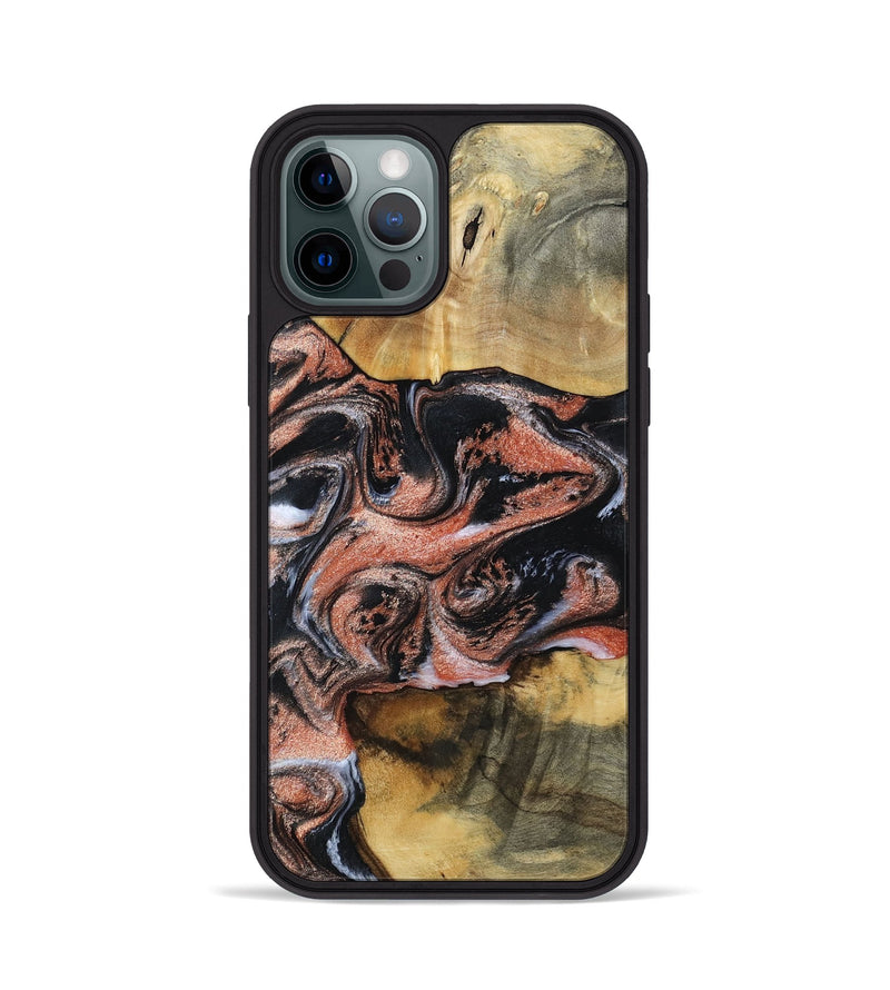 iPhone 12 Pro Wood Phone Case - Tanika (Black & White, 792806)