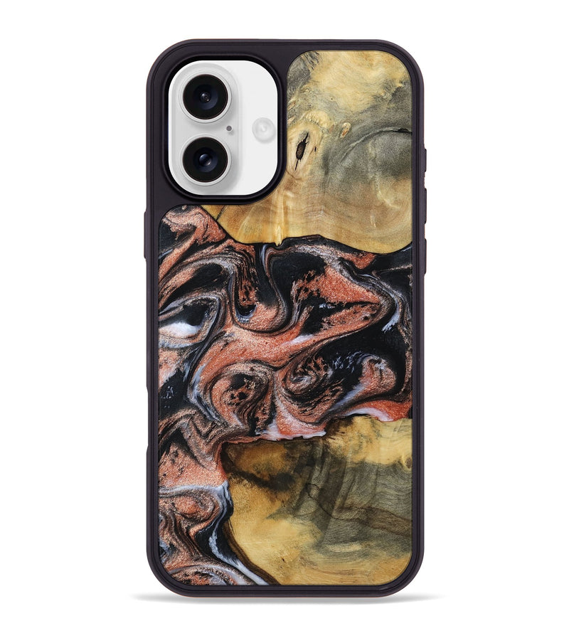 iPhone 16 Plus Wood Phone Case - Tanika (Black & White, 792806)