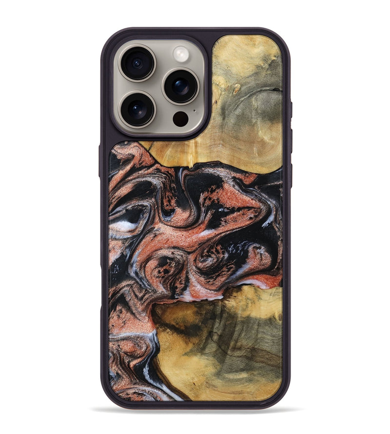 iPhone 16 Pro Max Wood Phone Case - Tanika (Black & White, 792806)