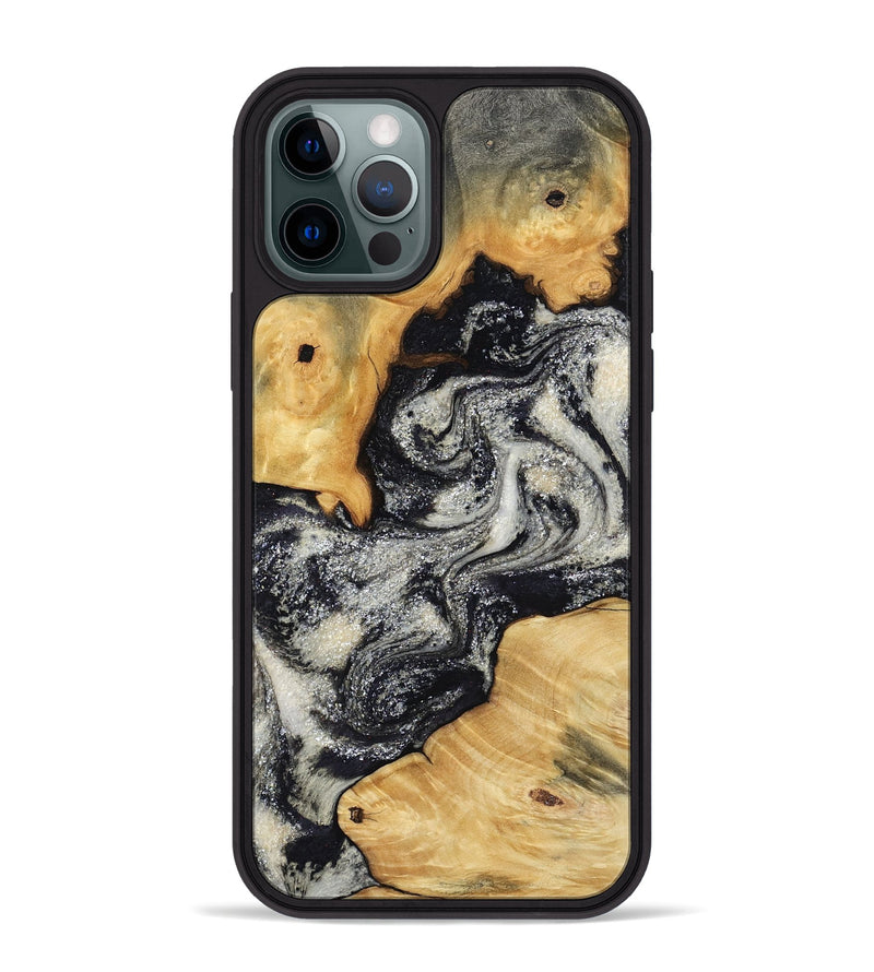 iPhone 12 Pro Max Wood Phone Case - Raleigh (Black & White, 792810)