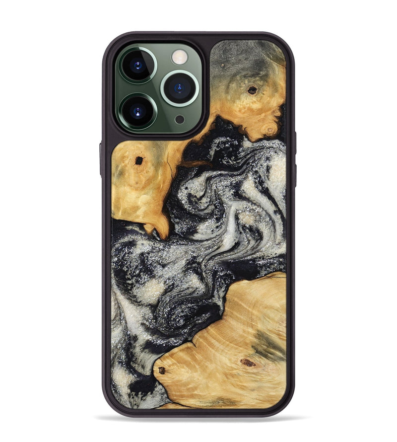 iPhone 13 Pro Max Wood Phone Case - Raleigh (Black & White, 792810)