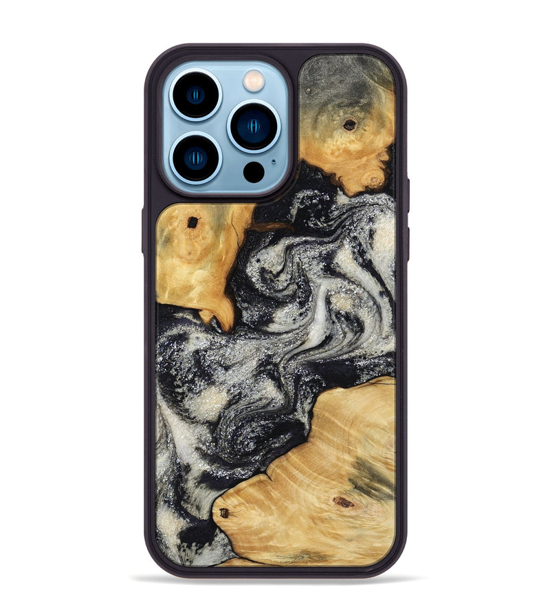 iPhone 14 Pro Max Wood Phone Case - Raleigh (Black & White, 792810)