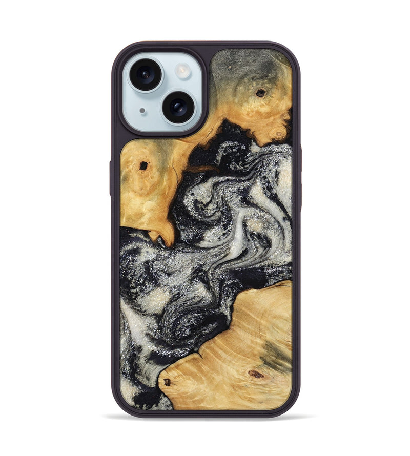 iPhone 15 Wood Phone Case - Raleigh (Black & White, 792810)
