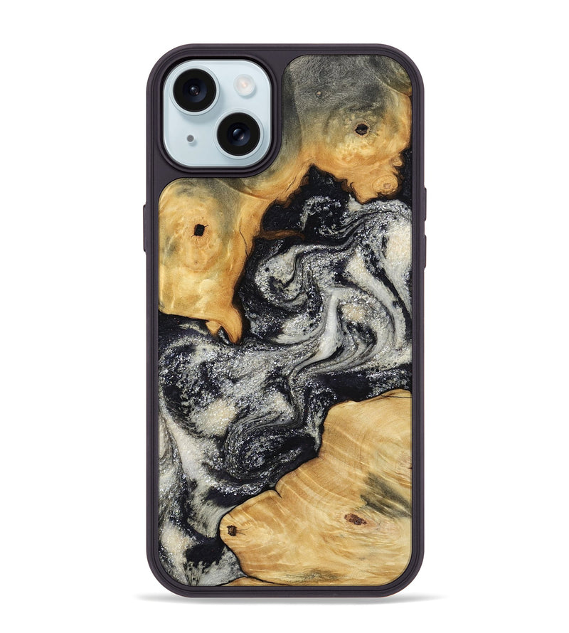 iPhone 15 Plus Wood Phone Case - Raleigh (Black & White, 792810)