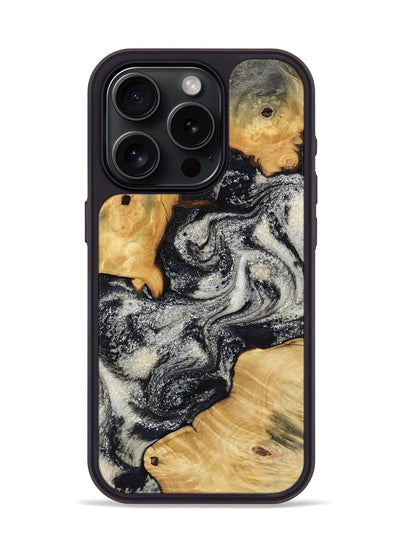 iPhone 15 Pro Wood Phone Case - Raleigh (Black & White, 792810)