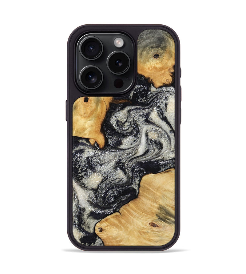 iPhone 15 Pro Wood Phone Case - Raleigh (Black & White, 792810)