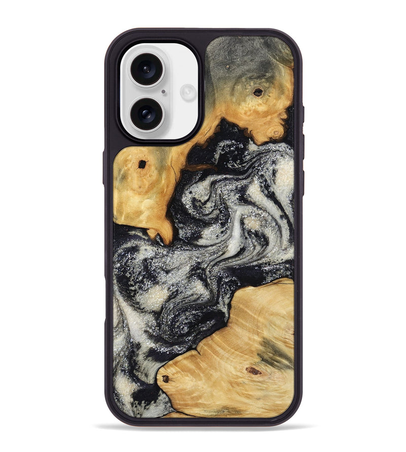 iPhone 16 Plus Wood Phone Case - Raleigh (Black & White, 792810)