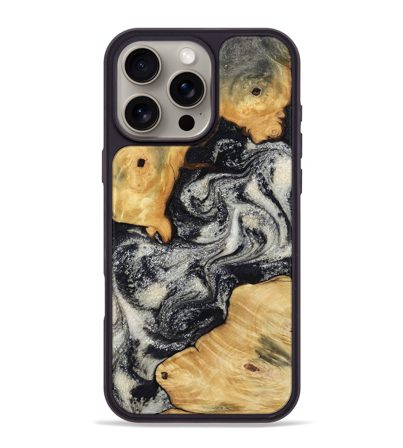 iPhone 16 Pro Max Wood Phone Case - Raleigh (Black & White, 792810)