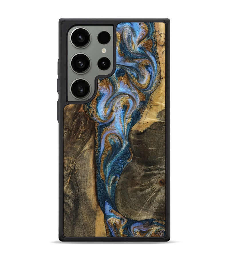 Galaxy S24 Ultra Wood Phone Case - Koby (Teal & Gold, 792820)