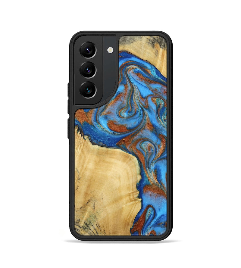 Galaxy S22 Wood Phone Case - Nell (Teal & Gold, 792823)