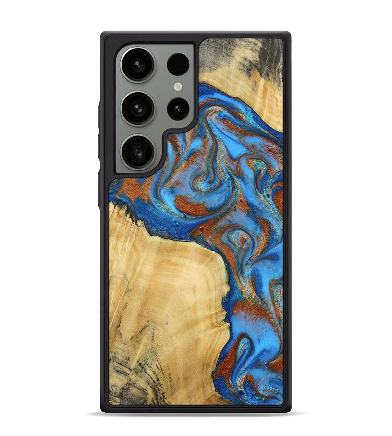 Galaxy S24 Ultra Wood Phone Case - Nell (Teal & Gold, 792823)