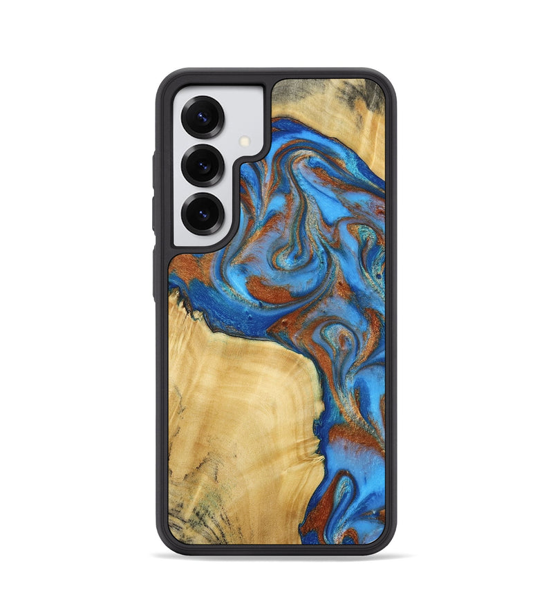 Galaxy S25 Wood Phone Case - Nell (Teal & Gold, 792823)