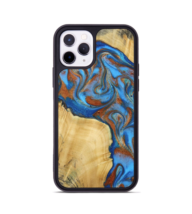 iPhone 11 Pro Wood Phone Case - Nell (Teal & Gold, 792823)