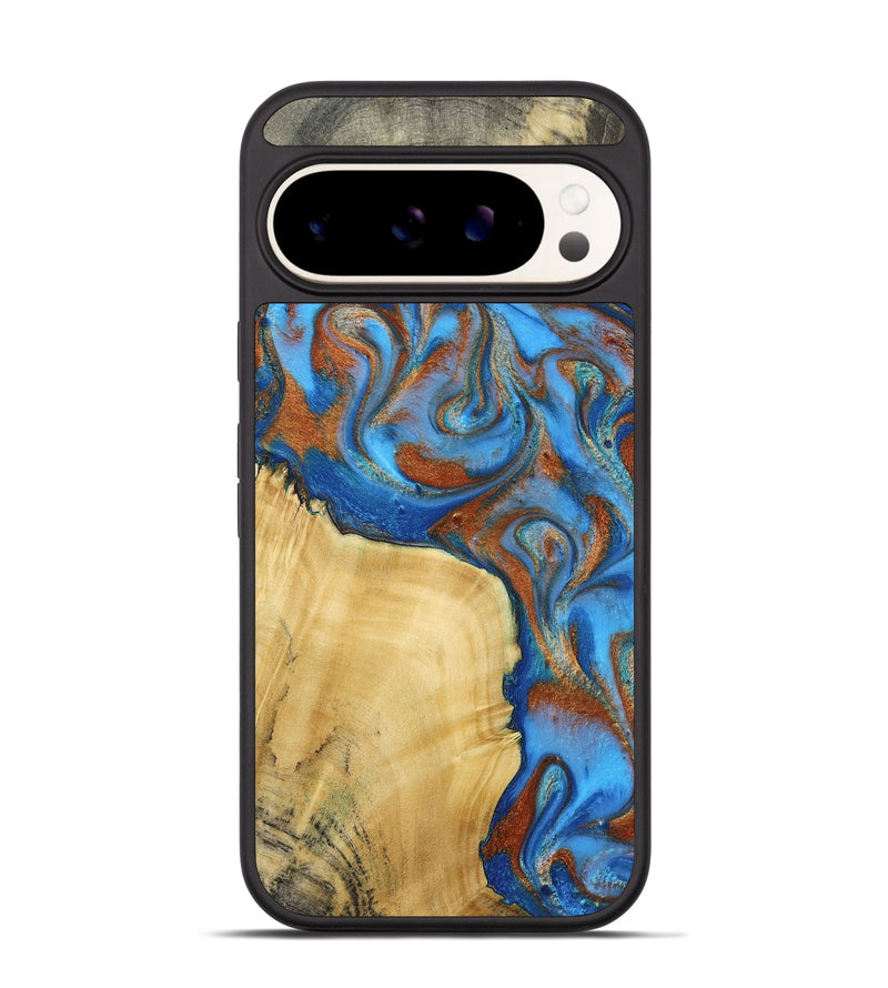 Pixel 9 Wood Phone Case - Nell (Teal & Gold, 792823)