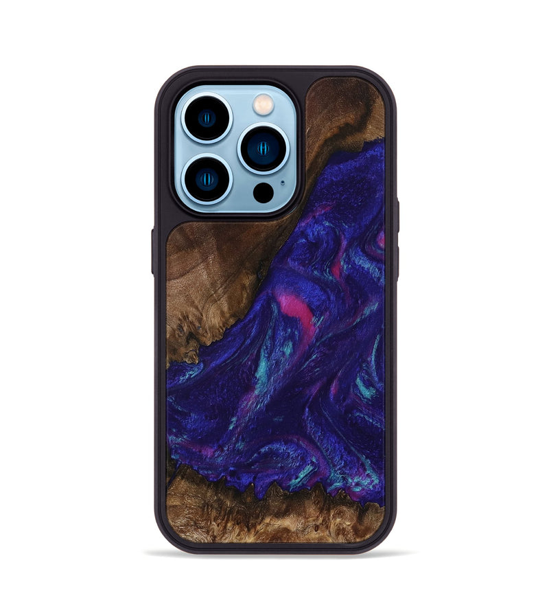 iPhone 14 Pro Wood Phone Case - Abby (Purple, 792829)